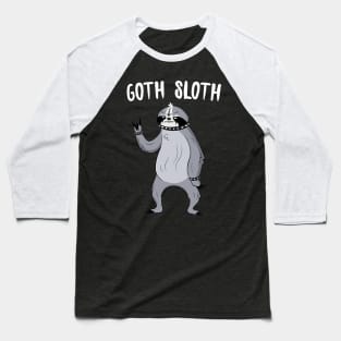 Goth Sloth Baseball T-Shirt